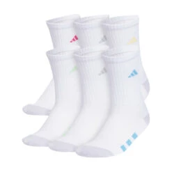 ADIDAS GIRLS ATH.CUSHION 6PK CR | WHITE/ASST